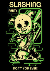 vector artwork slashing party