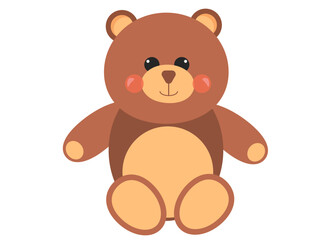 A cute teddy bear vector design in illustrator on a white background.
