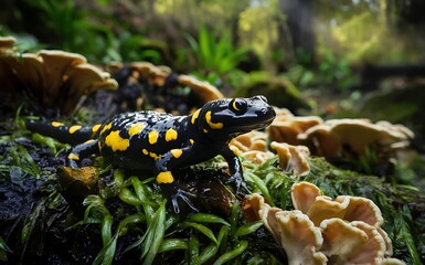 Fototapeta premium Black and yellow lizard