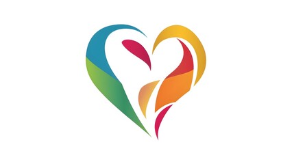 Colorful Heart-Shaped Abstract Graphic Design Symbol