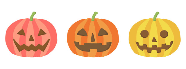ジャックオランタンのイラストセット ベクター素材