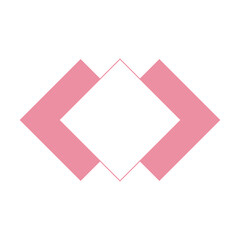 シンプル桃色三連ひし形見出しフレーム_和風_単品