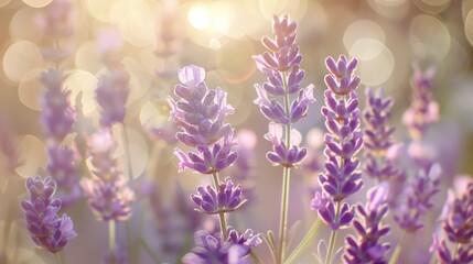 Naklejka premium A close-up of lavender flowers in bloom with a soft-focus background