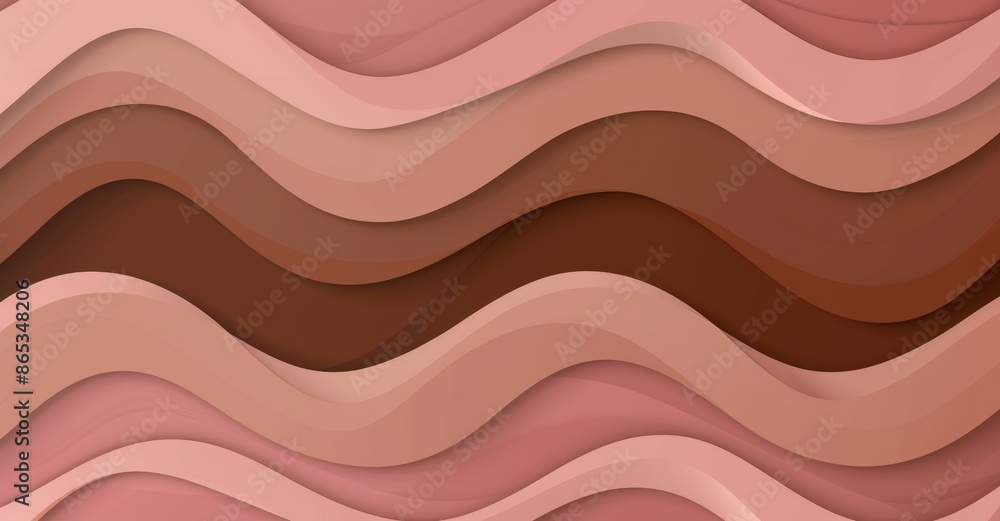 Poster stunning footage of abstract waves on a reddish background. smoothly moving curves with looping effe