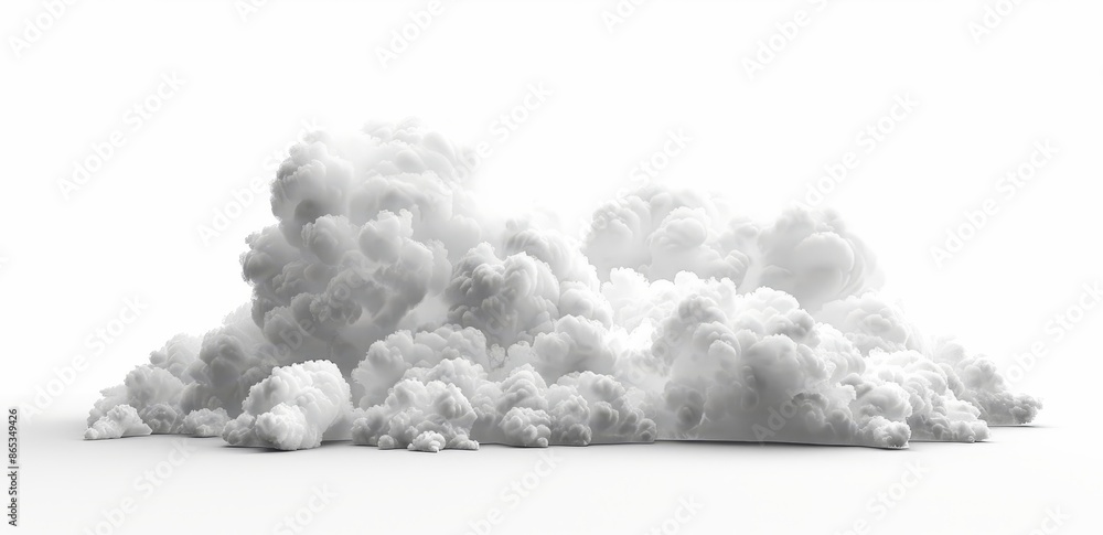 Poster an ozone cutout realistic background with a cloudscape in 3d