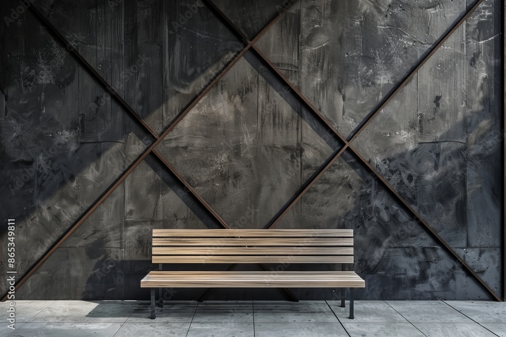 Poster this is a front view of a blank dark grey surface that is sunlit and has a stylish pattern. the back