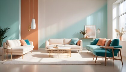 Photo interior modern design room 3d illustration