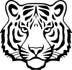 tiger head vector art with white background 