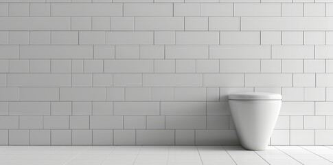 Isolated toilet bowl against white background, copy space. 3D illustration.