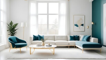 Photo interior modern design room 3d illustration