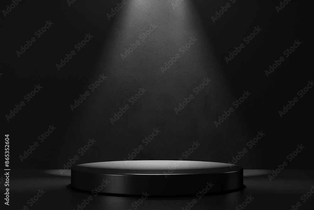 Poster a simple blank luxury black gradient background with a product display platform. three-dimensional r