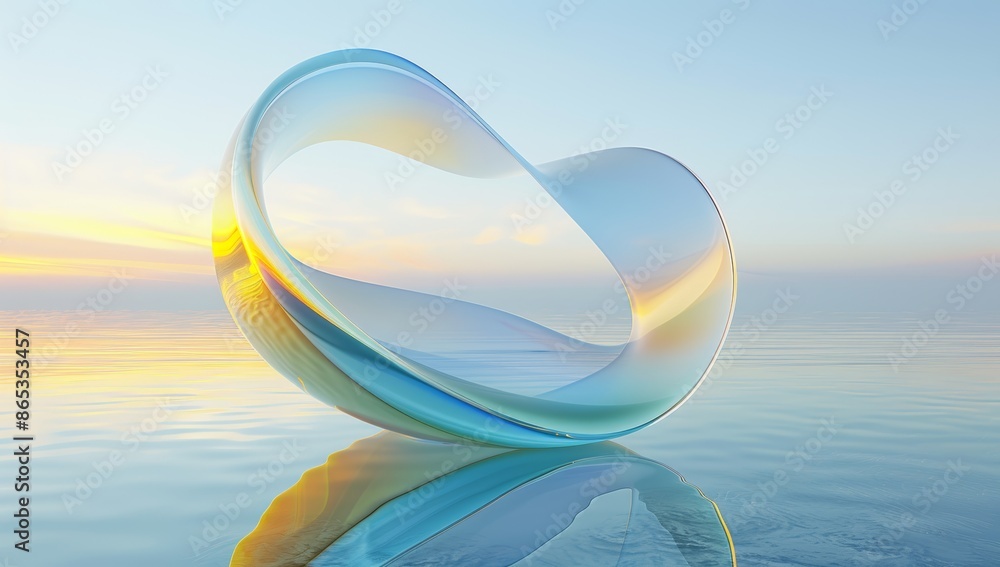 Poster background of iridescent design element on a dark background in nature landscape. slightly curved wa