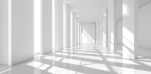 Fototapeta premium Space for a minimalist room. White, clean, and empty interior.