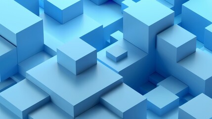 Obraz premium A minimalistic 3D render with a blue geometric background