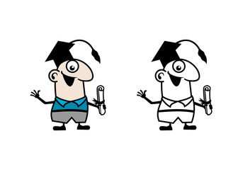 Student Doodle Cartoon Character Design Illustration vector eps format suitable for your design needs logo illustration animation etc