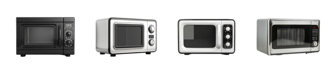 Fototapeta premium Microwave oven electric stove on transparent background cut out png