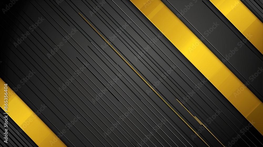 Poster a light yellow and black abstract pattern with metallic texture with diagonal background is a tech d