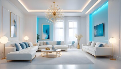 Photo interior modern design room 3d illustration