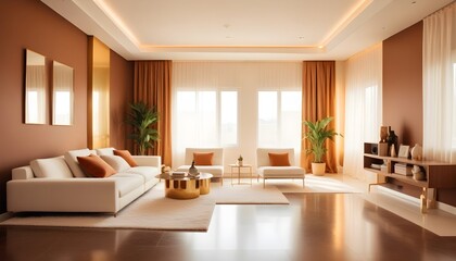 Fototapeta premium Photo interior modern design room 3d illustration