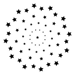 Star circles. Round geometric shape bursting ornament