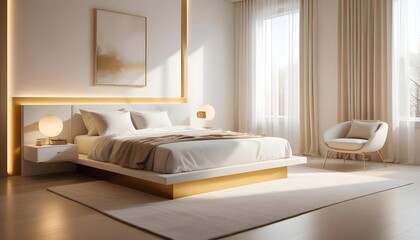Photo interior modern design room 3d illustration