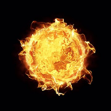 Sun - Fireball. Dynamic Spherical Fire Effect With Alpha Channel. Looped video.