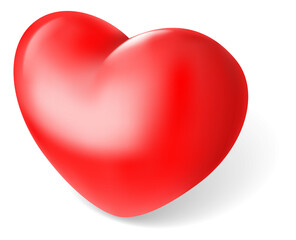 Love symbol. 3d red heart. Romantic icon