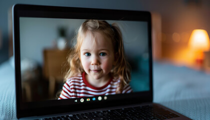 A family enjoying a virtual reunion, feeling the warmth and closeness despite the distance, Warmth, Family Connection