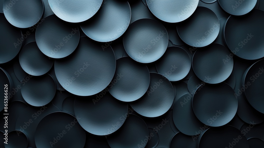 Poster a minimalist background with a pattern of overlapping circles in shades of black.