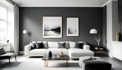 Photo interior modern design room 3d illustration