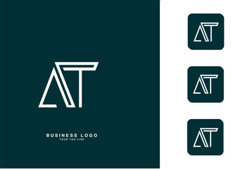 AT, TA, Abstract Letters Logo Monogram
