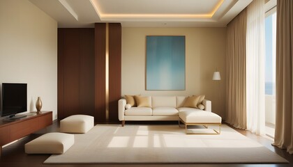Photo interior modern design room 3d illustration