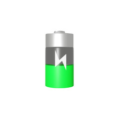3d icon illustration of energy battery