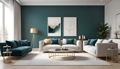 Photo interior modern design room 3d illustration