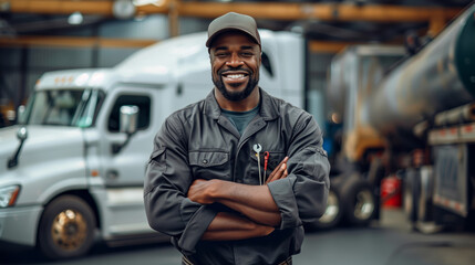 Portrait of a mechanic work at the auto shop