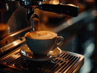 Barista Crafting Coffee Latte Art