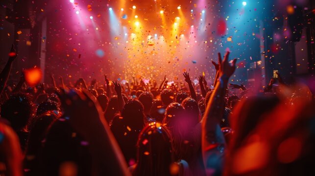 Vibrant Concert Celebration with Confetti - Generative AI