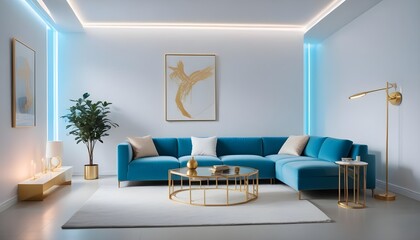 Photo interior modern design room 3d illustration