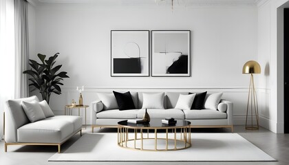 Photo interior modern design room 3d illustration