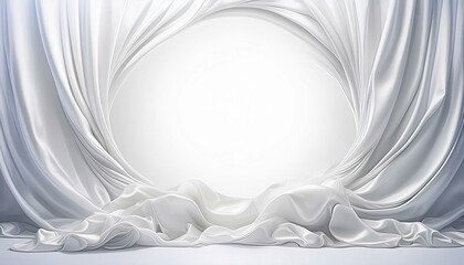 white blank copy space with frame of white silk