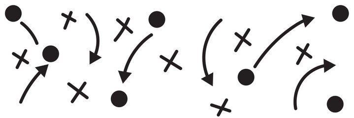 soccer tactics icon, game success strategy in football, scheme play, vector illustration on white background © TinyStock Studio