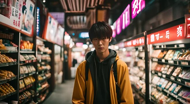 Japanese otaku boy in Japan.