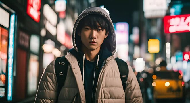 Japanese otaku boy in Japan.