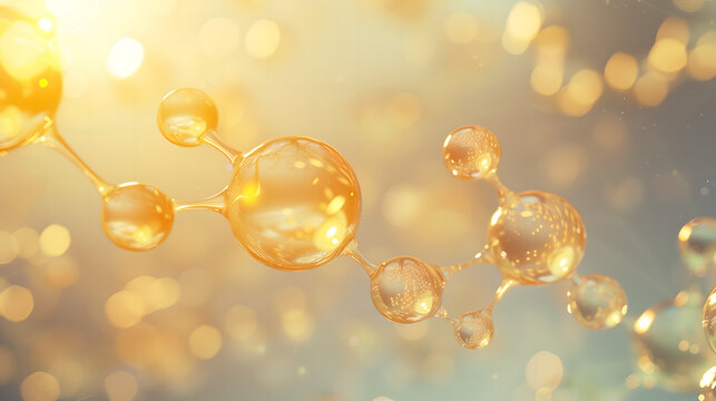 A macro shot of niacinamide molecules merging with skin cells, showing a smooth, hydrated complexion	
