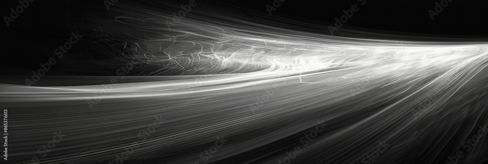 Aufkleber delicate and intricate light trails create an abstract masterpiece in this monochromatic photograph.