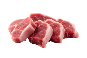 Raw Fresh Pork Isolated on White Background, healthy food, transparent background png file, advertising photography, Generative AI