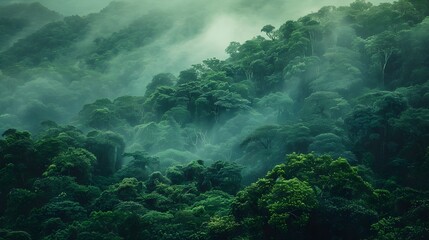 Obraz premium Thriving Forest Sanctuary:A Verdant Haven for Nature's Wellbeing