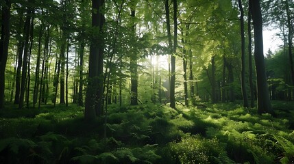 Obraz premium Thriving Forest Ecosystem with Clean Air and Nature Conservation