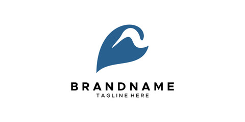 a graphic image with a heron leaf theme, on a white background. graphic vector base.