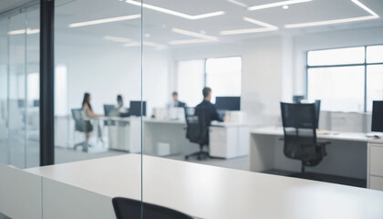Fototapeta premium defocused office space in meeting room
